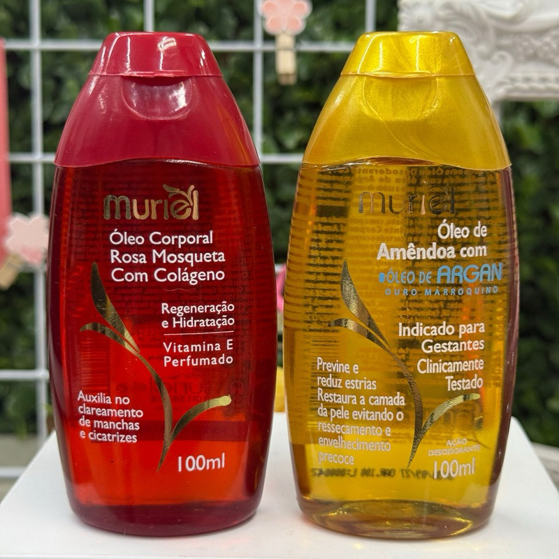 Kit 2 Óleo Corporal De Rosa Mosqueta e Amêndoas com Argan 100ml - Muriel em Oferta na Shopee