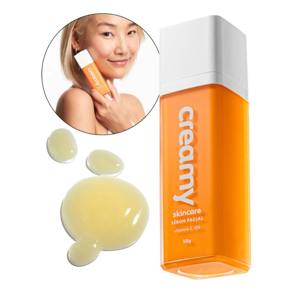 Vitamina C 10% Creamy Serum Facial Skincare 30ml Clareador Antimanchas Suaviza Sinais Pele