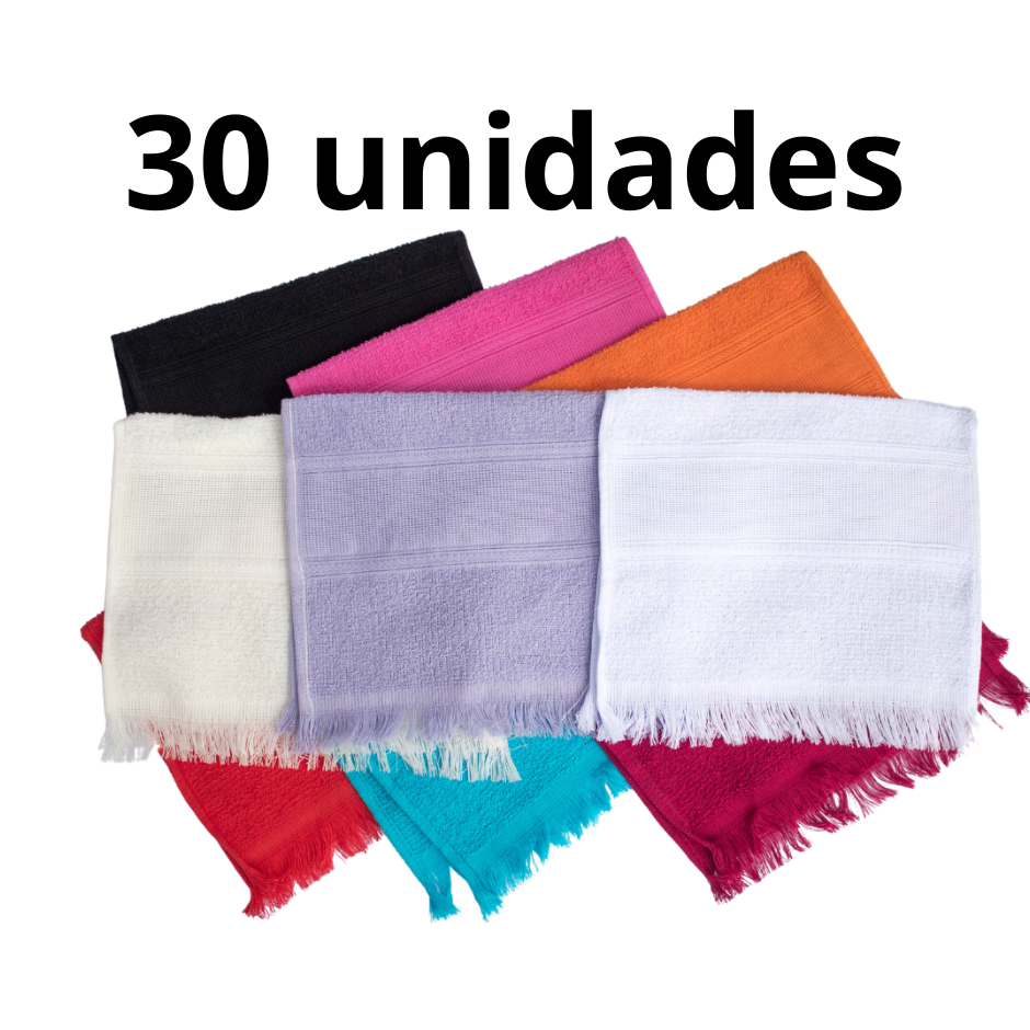 kit com 30 social de mão para bordar bordado - 23cm x 36cm 100% algodão