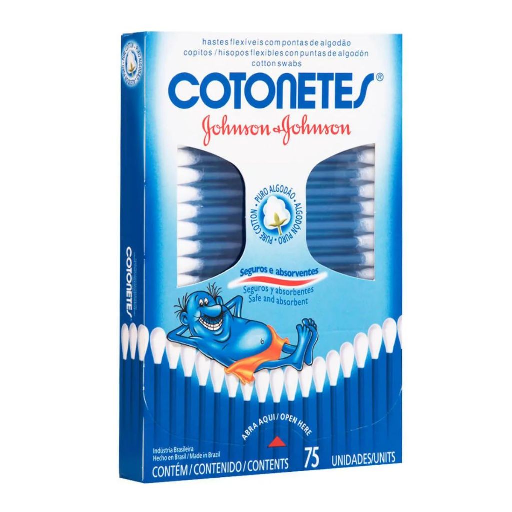 Hastes Flexíveis Cotonete Johnson com 75 unidades em Oferta na Shopee