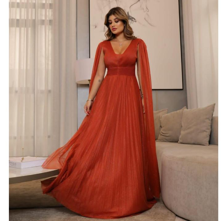 Vestido Feminino Longo de Festa Capão Plissado Elegante Glamouroso Casamento Formatura