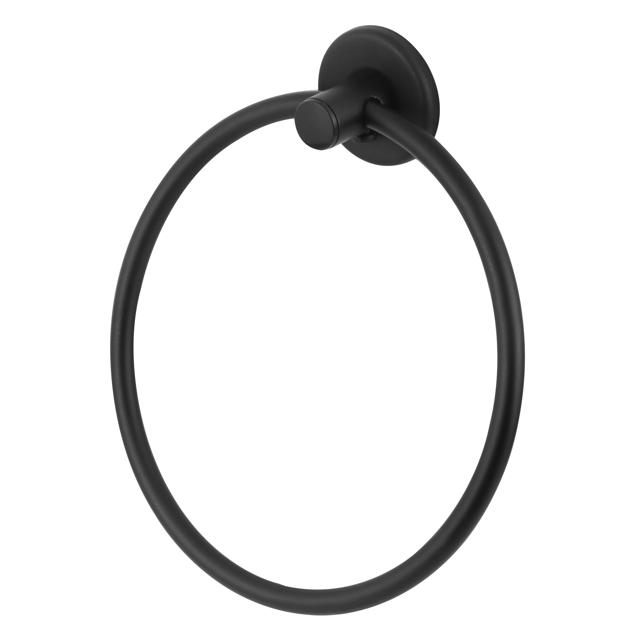 Porta Toalha De Rosto Acessório Banheiro Preto Fosco Argola