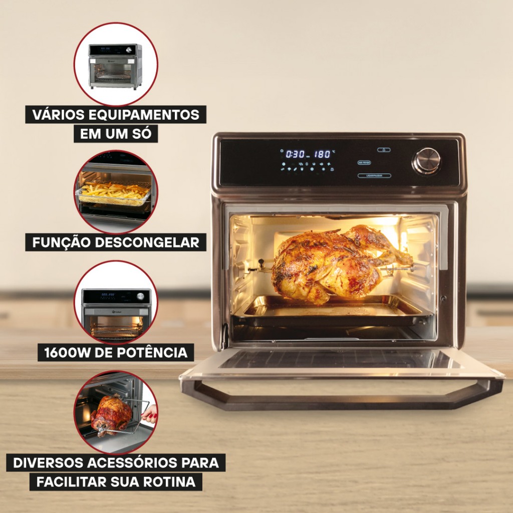 Fritadeira Air Fryer Forno 25L Gallant Digital GFE25 Rotisserie 220V - Home Appliances