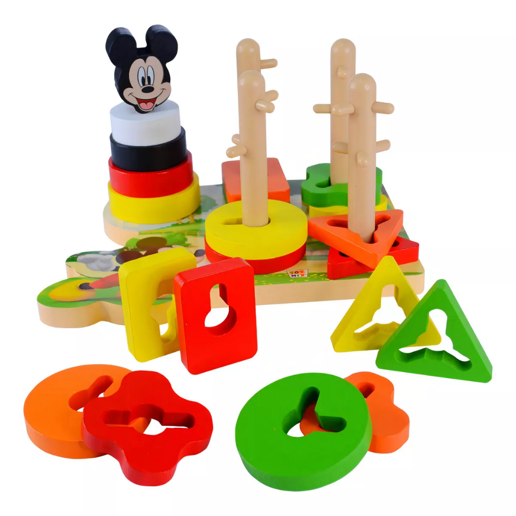 Brinquedo Pedagógico Encaixe Divertido Formas Mdf Aramado Disney Mickey Minnie Educativo Montessori em Oferta na Shopee