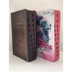Kit 2 Bíblias Sagrada Tamanho Grande Capa Dura Com Harpa Palavras de Jesus em Vermelho