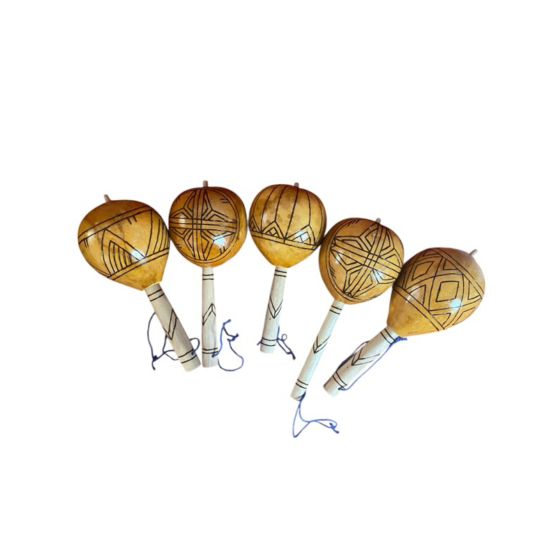 Maraca Cabaça Indígena 5 Unidades Ritual Indio