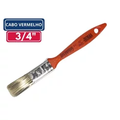 Kit 12 Trincha 3/4” Cabo Vermelho Roma