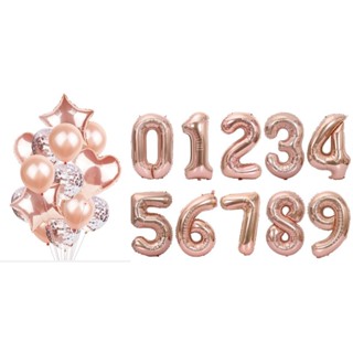 Kit Buque Balões Metalizados E Látex  C/14 + 2 Números 40cm em Oferta na Shopee