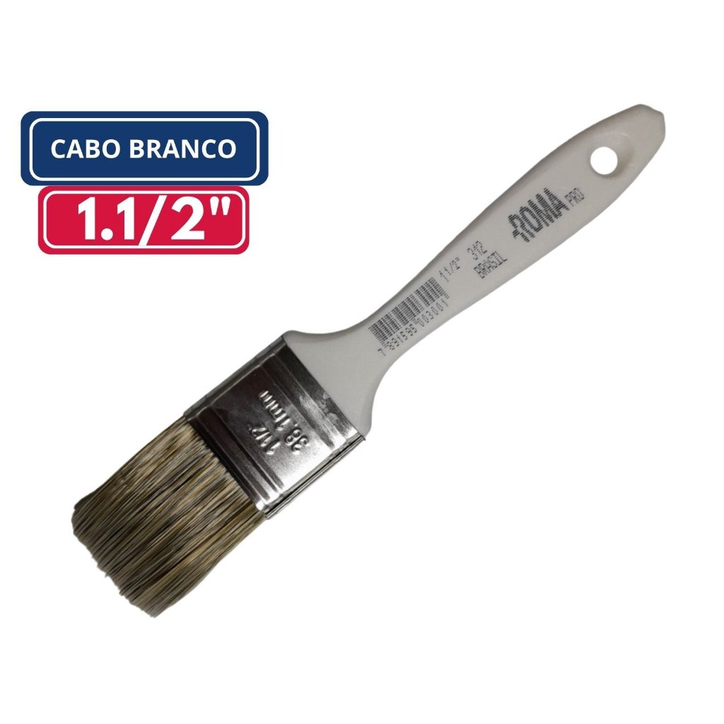 Kit 12 Trincha 1.1/2” Cabo Branco Roma em Oferta na Shopee