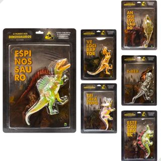 Brinquedo Dinossauro Livro T-Rex Velociraptor Espinossauro Anquilossauro Estegossauro Triceratopo em Oferta na Shopee