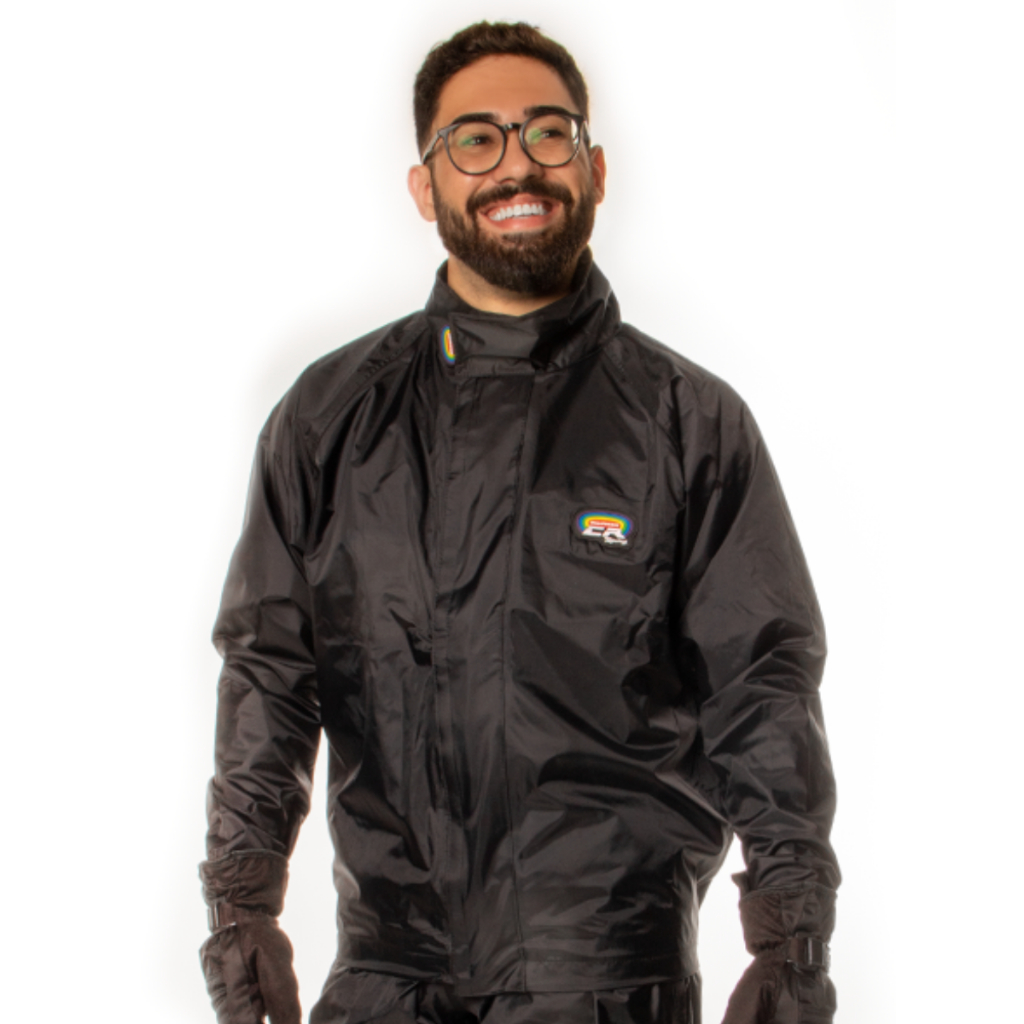 Blusa Capa de Chuva Masculino - Preto