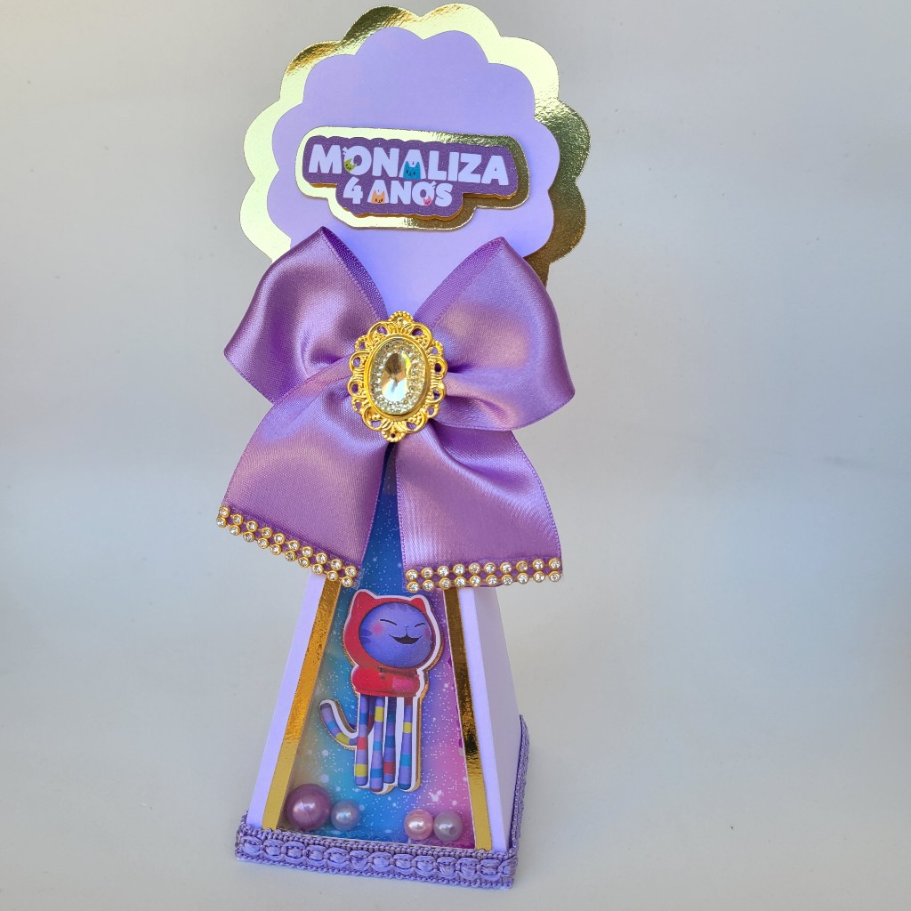 Caixa Cone para Lembrancinha de aniversário - Caixa Cone Personalizada - Caixa Cone de luxo A casa Mágica da Gabby