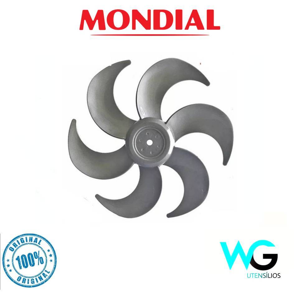 Hélice Do Ventilador Mondial 30cm 6 Pás Prata Original