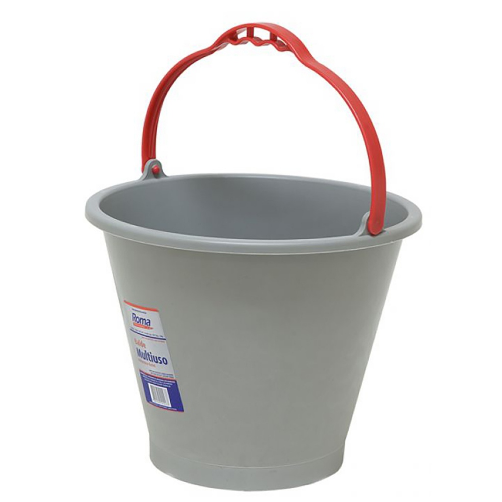 Kit 12 Baldes Cinza 10l Roma - Home & Living