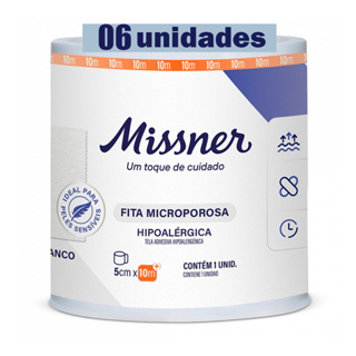 Fita Cirúrgica Microporosa 5 Cm X 10 M - 6 Unid - Missner em Oferta na Shopee