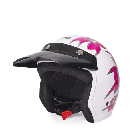 Capacete Aberto Taurus Wind Tecno Femme Branco E Pink