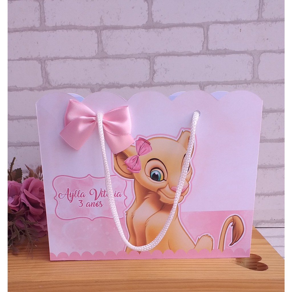 Sacolinha Nala Kit festa | Personalizados | Aniversários | Papelaria Personalizada | caixinhas | Lembrancinhas