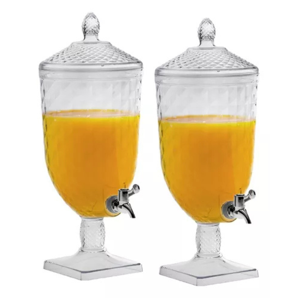 Kit com 2 Suqueiras Acrílico Torneira Suporte Dispenser 5 Litros