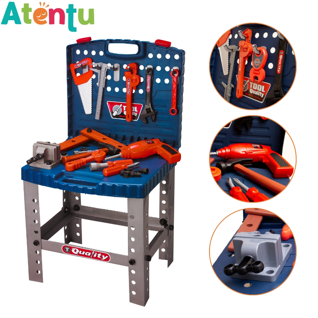 Ferramenta e Furadeira Infantil Brinquedo Construção Kit Maleta Ferramentas C/ 53 Peças