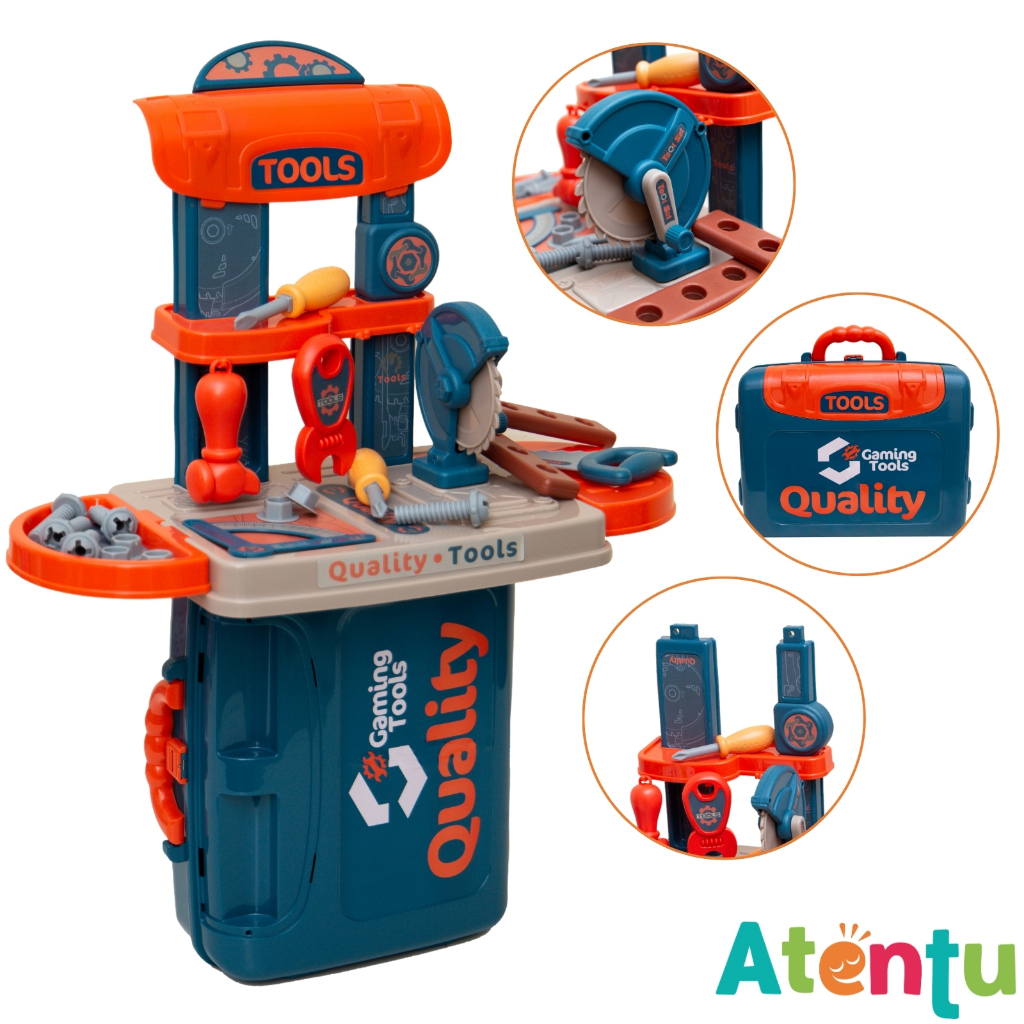 Maleta de Ferramentas Infantil 3 em 1 Multi Montagens Brinquedo Faz de Conta em Oferta na Shopee