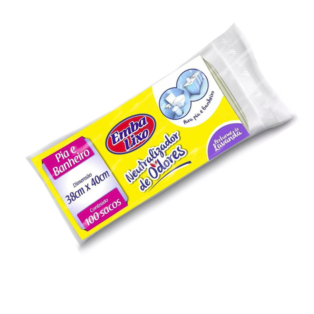 Saco de Lixo Pia e Banheiro Neutralizador de Odores Embalixo com 100 sacos