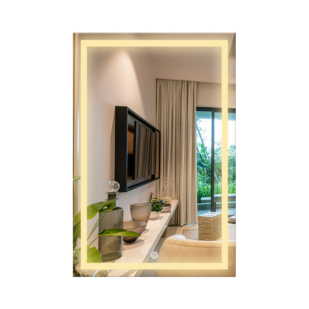 Espelho Retangular Led 60x80Cm Fácil Instalação Sensor Liga/Desliga em Oferta na Shopee