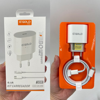 Carregador PD 30W Turbo com Anatel A’Gold Original  CA31 Tomada  Entrada Tipo C