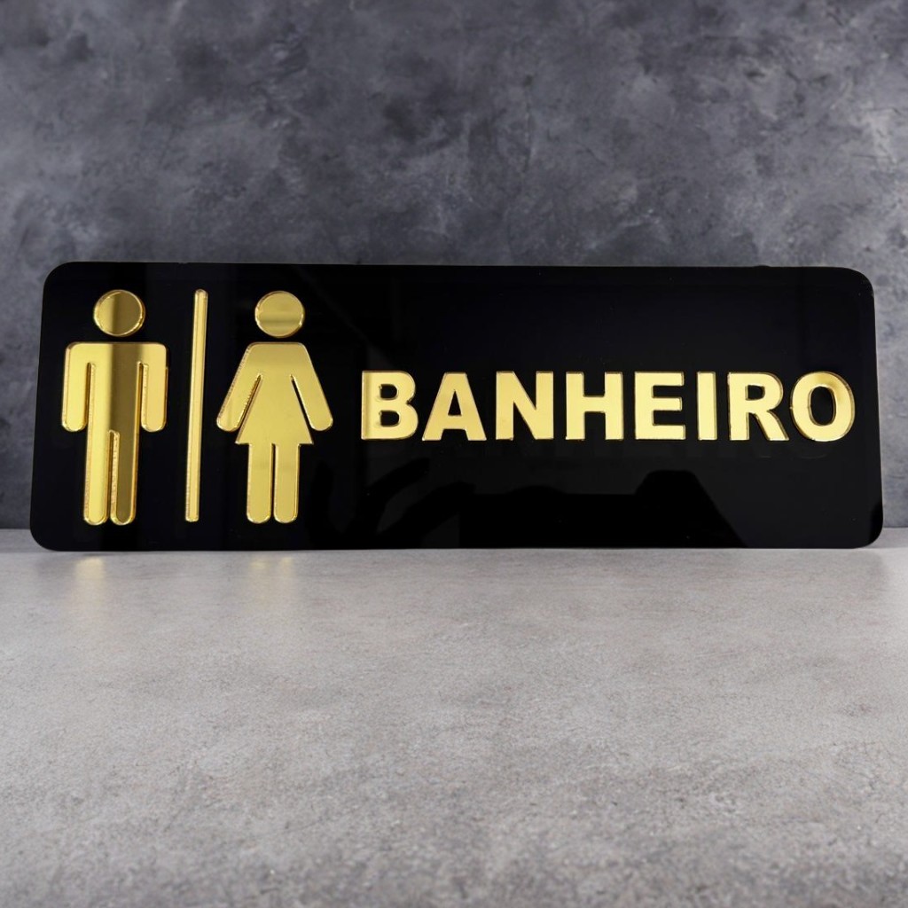 Placa Sinalização Banheiro Wc Acrílico em Oferta na Shopee