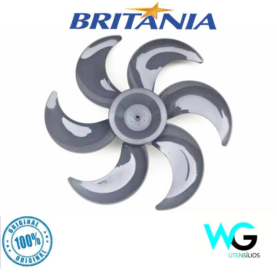 Helice Ventilador Britania BVT 400 / Ventus 40 Six 40cm 6 Pas Original Chumbo