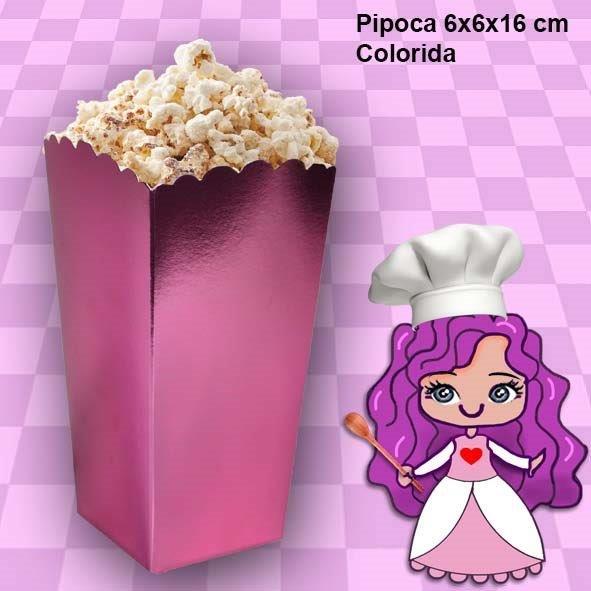 Embalagem para Pipoca em papel Laminado Colorido - 05x06x16 cm- Pacotes com 10 unidades em Oferta na Shopee