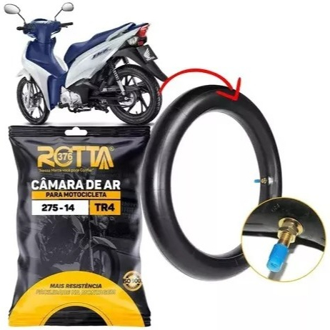Câmara De Ar Para Moto Biz Pop 100 Dafra Traseira 2.75-14