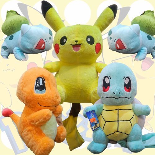 Pelúcia Pokémon Charmander Squirtle Bulbassauro Pikachu Boneco Fofo Macio 27cm Brinquedo Geek Anime em Oferta na Shopee