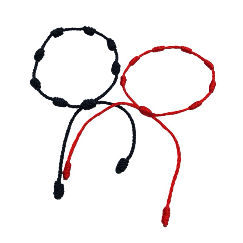 Kit 2 Pulseira Vermelha e preta De Sete 7 Nós Kabbalah cabala Original em Oferta na Shopee