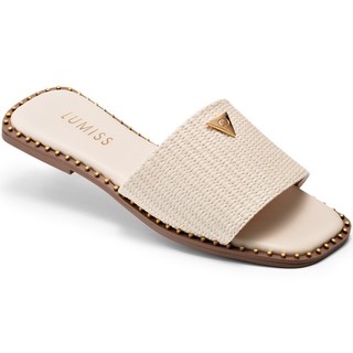Sandália Feminina Rasteira Lumiss Bico Quadrado Confortável Juta Off White em Oferta na Shopee