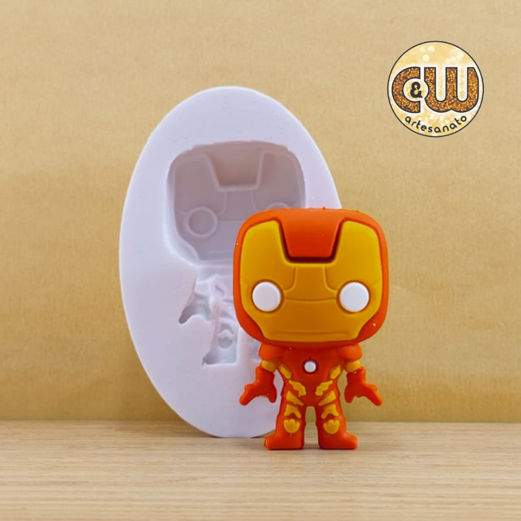 Molde Silicone Homem de Ferro CUTE  - Decoração, Confeitaria e Artesanato – Biscuit - Festa