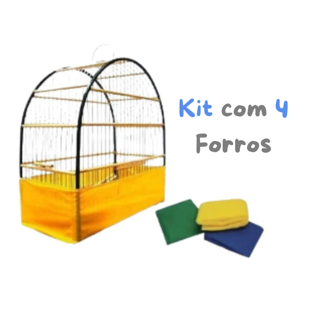 Kit 4 Forros de Gaiola Cores Sortidas