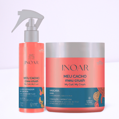 INOAR KIT MEU CACHO FLUIDO ATIVADOR DE CACHOS 200+MÁSCARA 500G