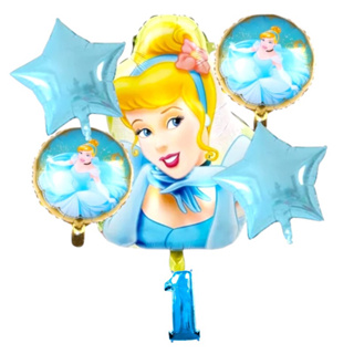 Kit C/5 Balão Metalizado Princesa Cinderela + número 40cm em Oferta na Shopee