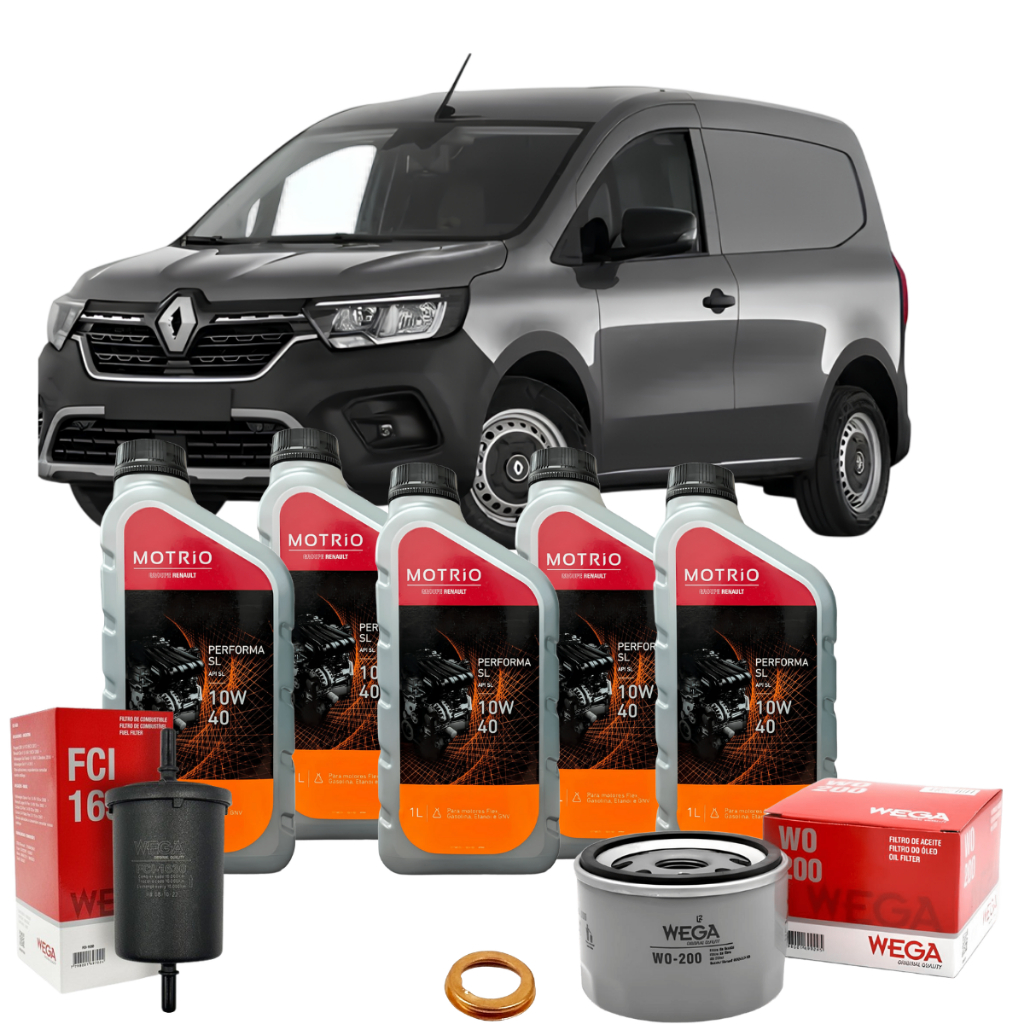 Kit Troca Revisão Óleo 10w40 Motrio Renault Kangoo 1.6 16v 2006 á 2023 Original Carro