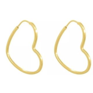 Brinco Ouro 18k Argola Coração 0.40 gramas em Oferta na Shopee