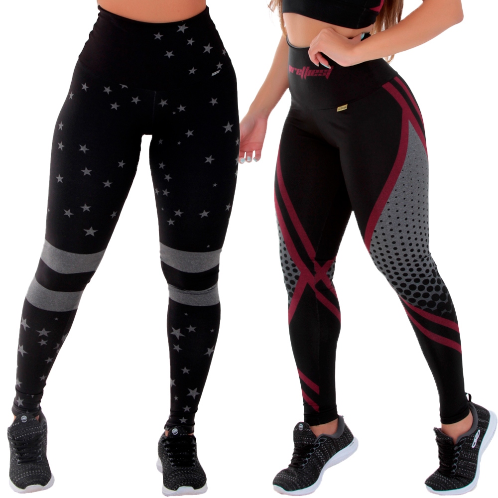 Legging Feminina Cintura Alta Mescla Sublimada em Oferta na Shopee