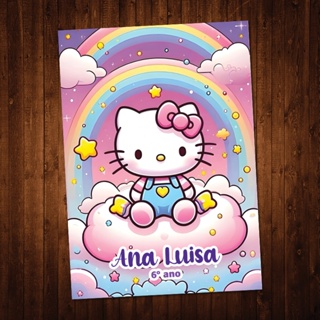 Kit Adesivos Hello Kitty Capa Caderno A4 em Oferta na Shopee