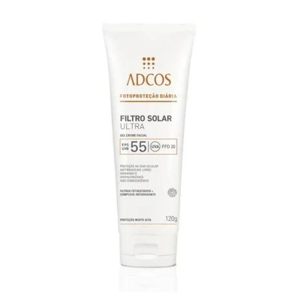 Filtro Solar Ultra Gel Creme Incolor FPS 55 - Proteção Muito Alta - 120g ADCOS