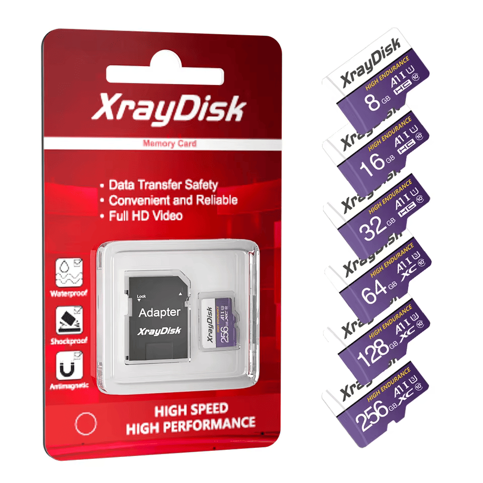 Xraydisk 16GB 32GB 64GB 128GB 256GB Cartão de memória de alta velocidade Cartão TF Classe 10