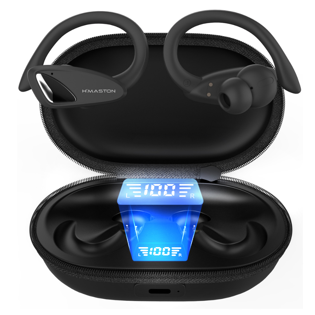 H'maston RS-53/RS-53UP Fone de Ouvido Bluetooth 5.3 Com Microfone e Luz Redução de Ruído LED em Oferta na Shopee