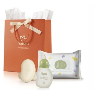 Kit Mamãe e Bebê Natura 3 Itens - Colônia Tradicional 100 ml + Lenço 16 folhas + 2 Sabonetes