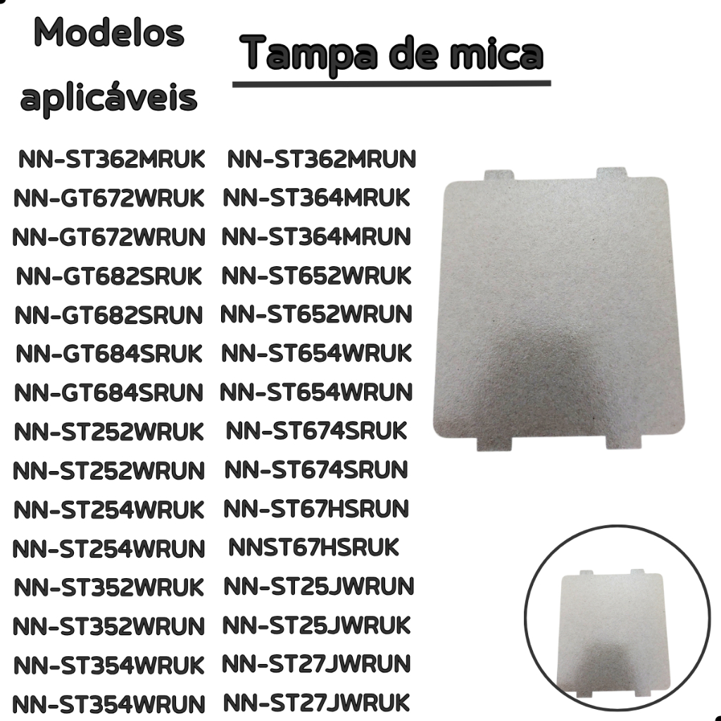 Tampa de Mica Guia de ondas Microondas Panasonic Nn-st674 Nnst-252 Nn-st652 Nn-st354 — imagem 2 de 2