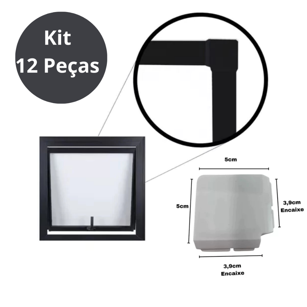 Canto cantoneira Arremate Para Janela De Alumínio Em Nylon Branco 12 Pçs em Oferta na Shopee