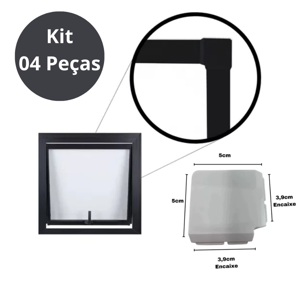 Canto Arremate Para Janela De Alumínio Em Nylon Branco 4 Pç em Oferta na Shopee