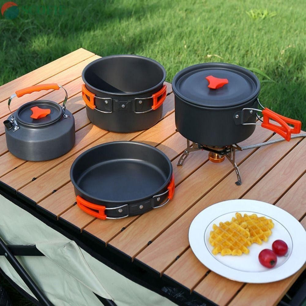 Kit Acampamento  PicnicMaster  Conjunto de Panelas e Fogão Portátil Outdoor Piquenique